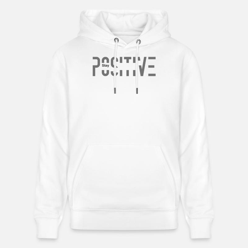 Restez positif - Sweat à capuche bio CRUISER Stanley/Stella Unisexe - blanc
