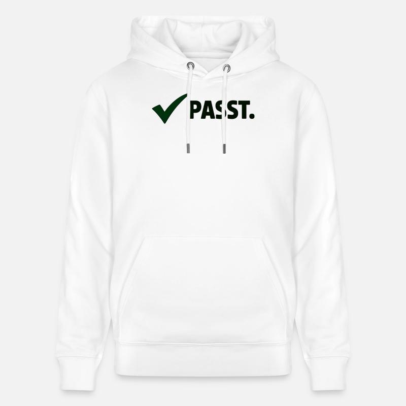 Passt. Minimal Meme Statement T-Shirt - Stanley/Stella Unisex Bio-Hoodie CRUISER  - Weiß