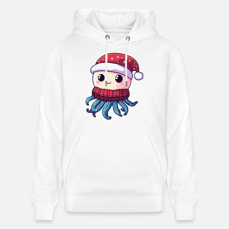 Méduse Noël - Sweat à capuche bio CRUISER Stanley/Stella Unisexe - blanc