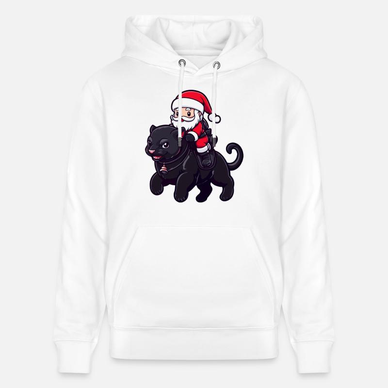 Panthère Père Noël dessin animé - Sweat à capuche bio CRUISER Stanley/Stella Unisexe - blanc