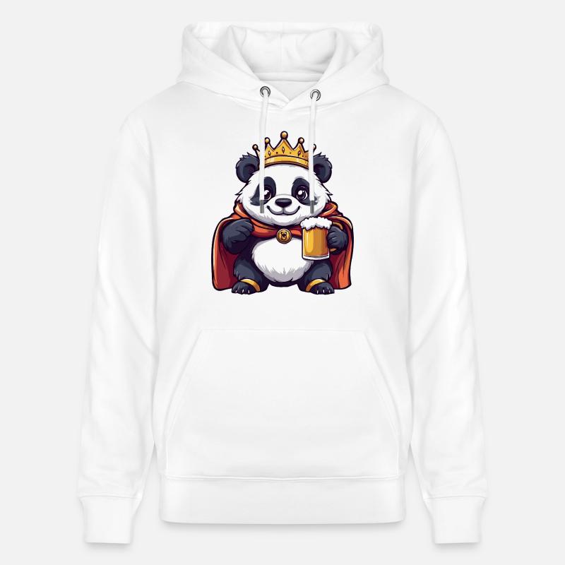 Panda Bière Drôle - Sweat à capuche bio CRUISER Stanley/Stella Unisexe - blanc