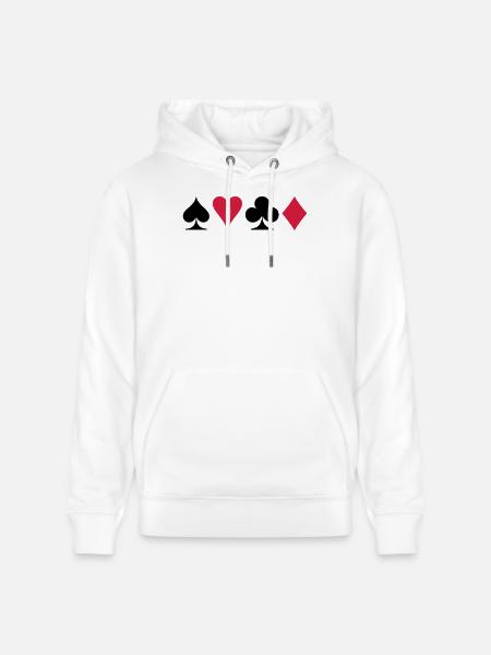 Poker (V) - Stanley/Stella CRUISER Unisex Organic Hoodie - white