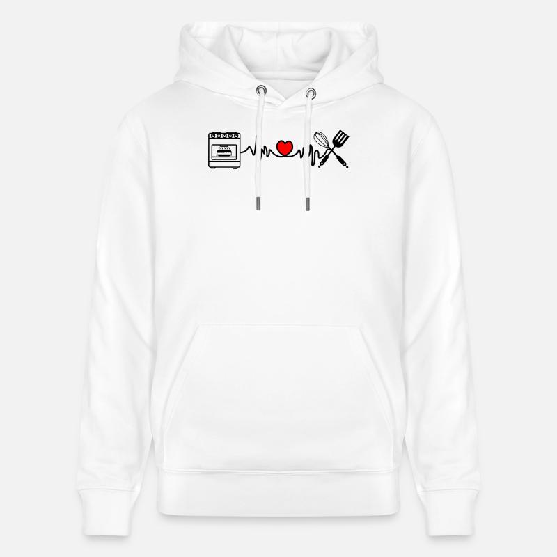 Cardio Herzfrequenz Küche 4 - Stanley/Stella Unisex Bio-Hoodie CRUISER  - Weiß