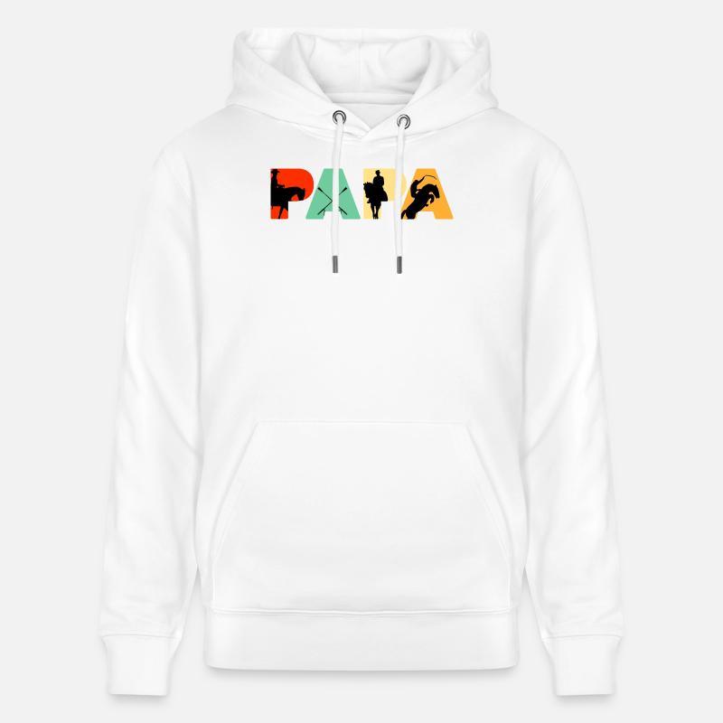 Cavalier Papa Art équestre de silhouettes - Sweat à capuche bio CRUISER Stanley/Stella Unisexe - blanc