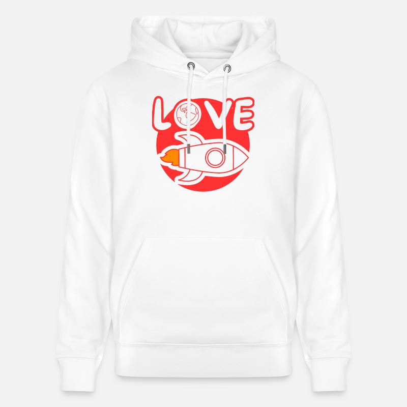 amoureux de la Conquête spatiale - Sweat à capuche bio CRUISER Stanley/Stella Unisexe - blanc