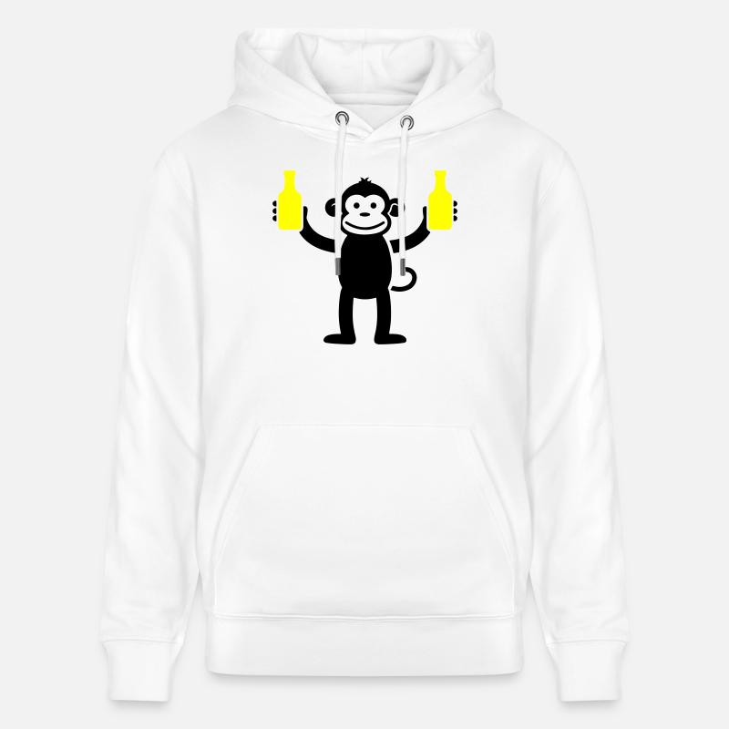 Affe Mit Bier Lustig Party - Stanley/Stella Unisex Bio-Hoodie CRUISER  - Weiß