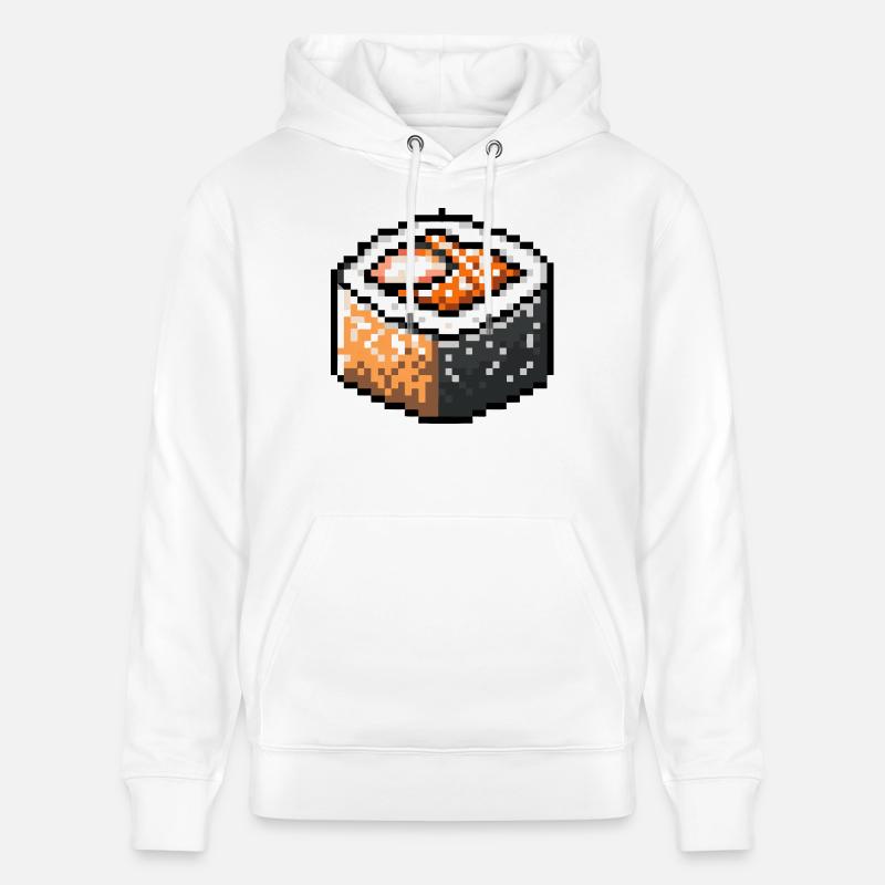 Joueur de pixels de sushi - Sweat à capuche bio CRUISER Stanley/Stella Unisexe - blanc