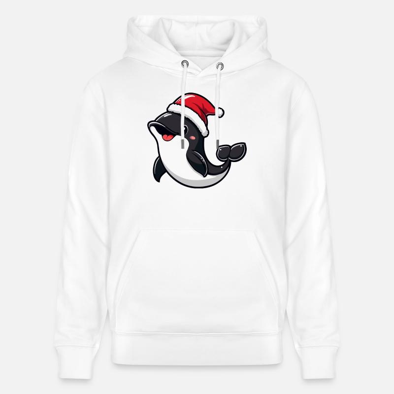 Baleine Noël Mignon - Sweat à capuche bio CRUISER Stanley/Stella Unisexe - blanc