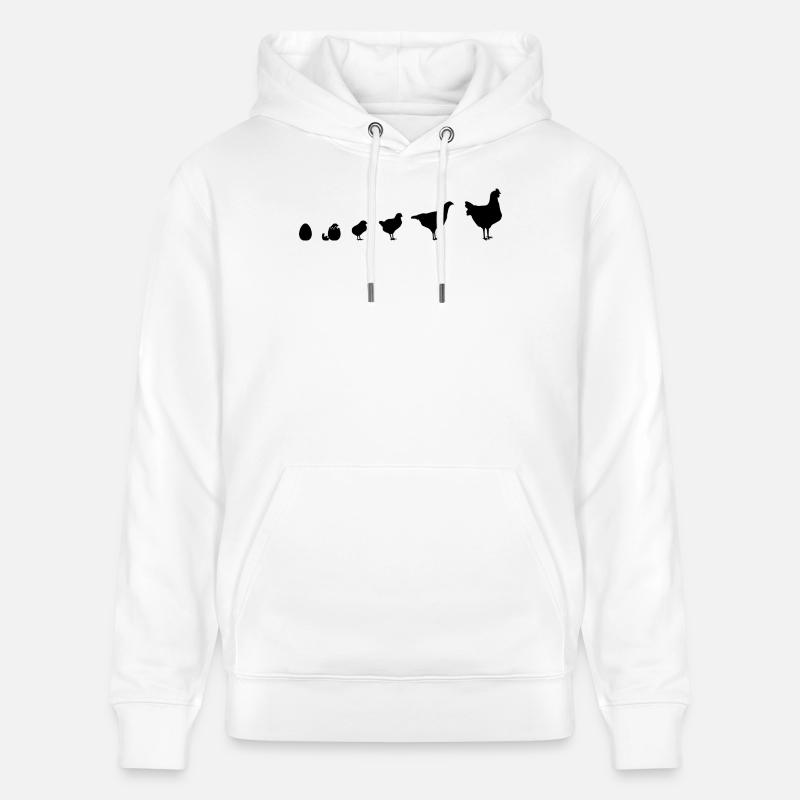 Instantané Famille de poussins, Poulet, Évolution, - Sweat à capuche bio CRUISER Stanley/Stella Unisexe - blanc