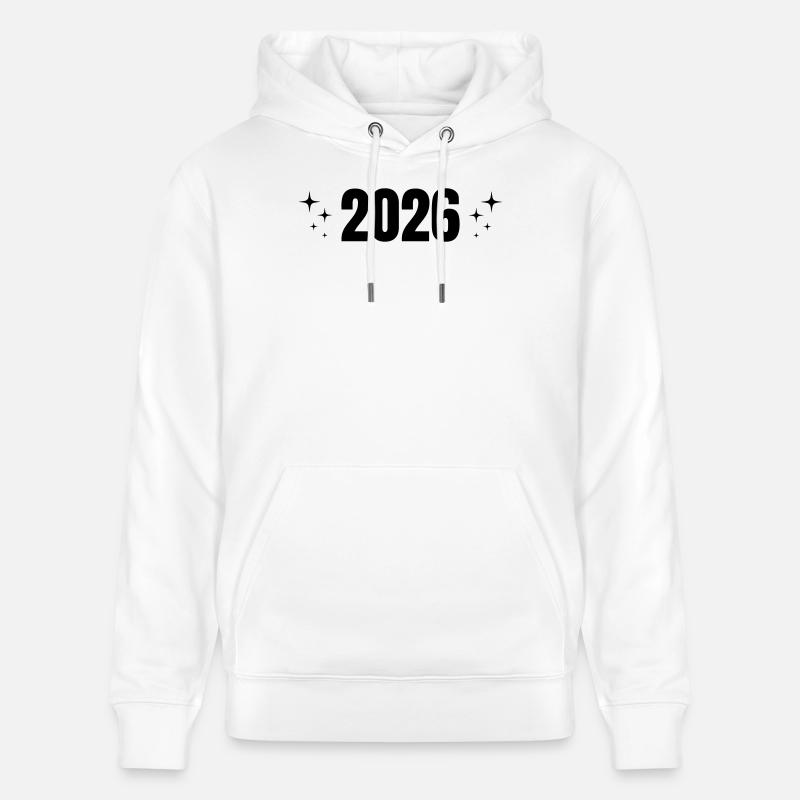 2026 - Année - Ligne - Nouvelle année - Sweat à capuche bio CRUISER Stanley/Stella Unisexe - blanc