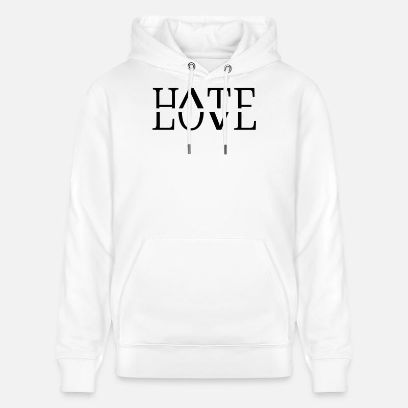 Love hate - Sweat à capuche bio CRUISER Stanley/Stella Unisexe - blanc