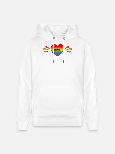 Rainbow Gay human - Stanley/Stella CRUISER Unisex Organic Hoodie - white