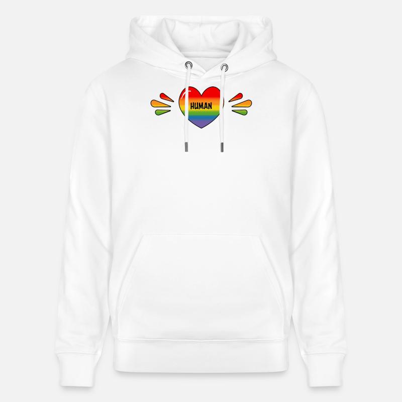 Regenbogen Schwuler Mensch - Stanley/Stella Unisex Bio-Hoodie CRUISER  - Weiß