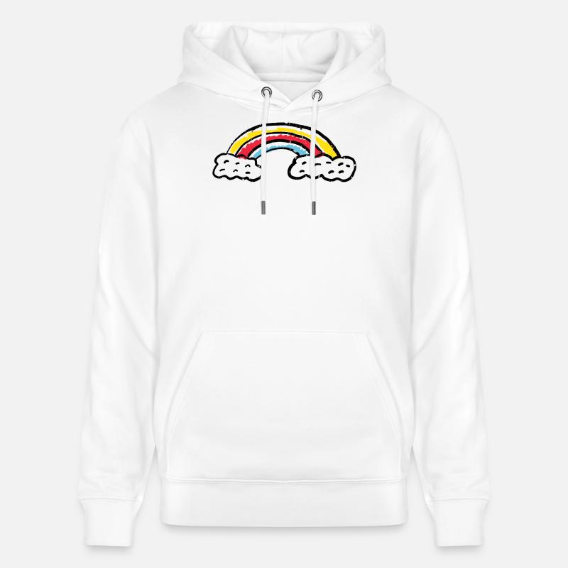 Coups d’arc de pinceau arc-en-ciel - Sweat à capuche bio CRUISER Stanley/Stella Unisexe - blanc
