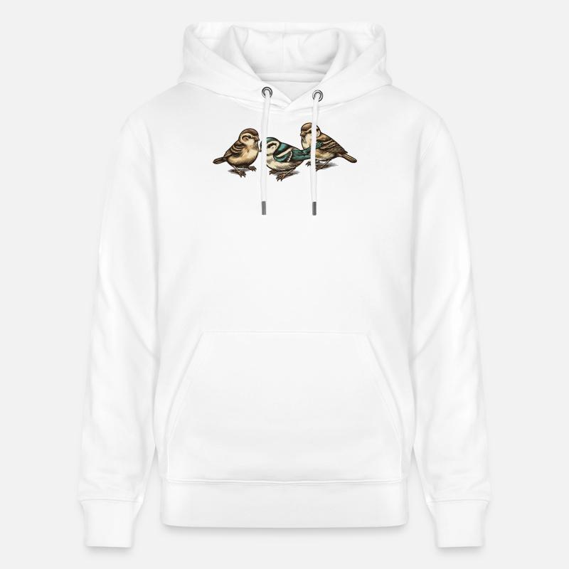 Trois petits oiseaux - Sweat à capuche bio CRUISER Stanley/Stella Unisexe - blanc