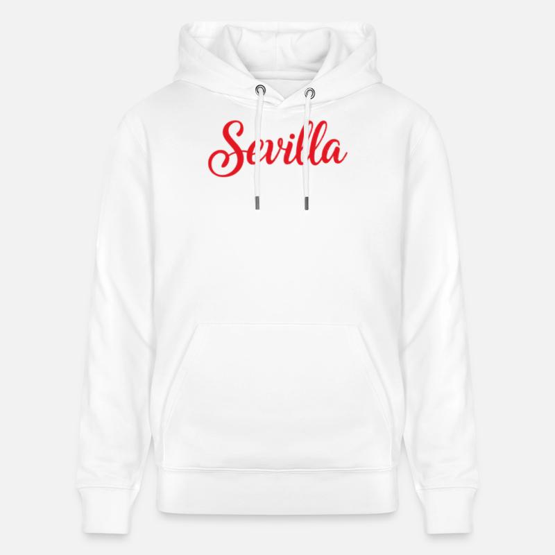 Sevilla Script Rot Pinsel - Stanley/Stella Unisex Bio-Hoodie CRUISER  - Weiß