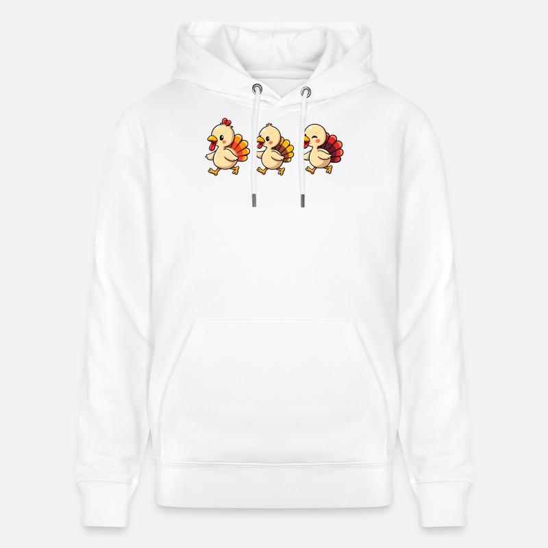 Bébé dinde de Thanksgiving - Sweat à capuche bio CRUISER Stanley/Stella Unisexe - blanc