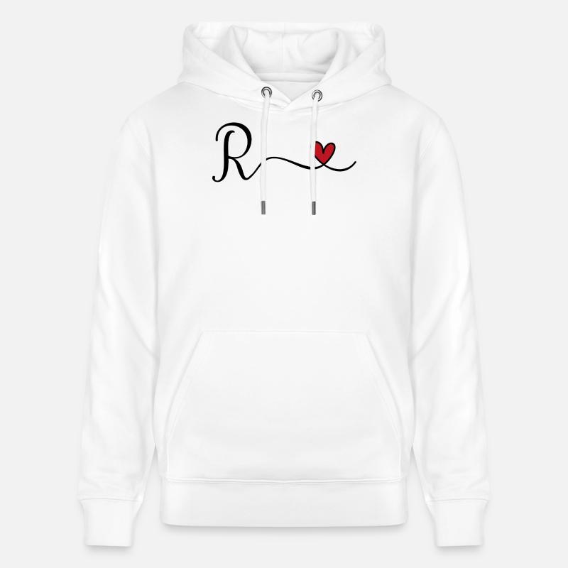 Monogramme de la lettre R - Sweat à capuche bio CRUISER Stanley/Stella Unisexe - blanc