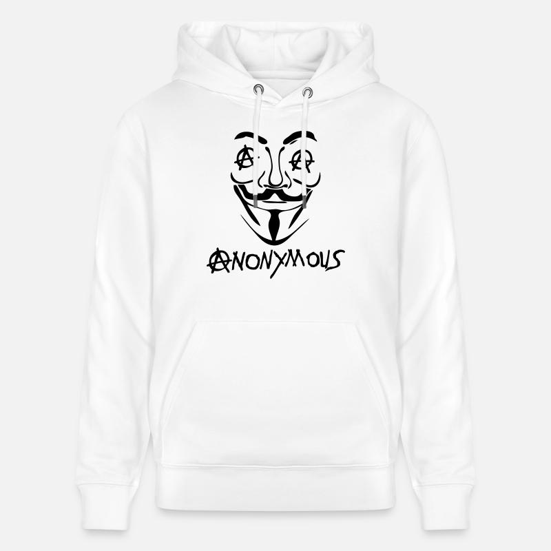anarchy logo anonymous2 mask mask - Stanley/Stella CRUISER Unisex Organic Hoodie - white