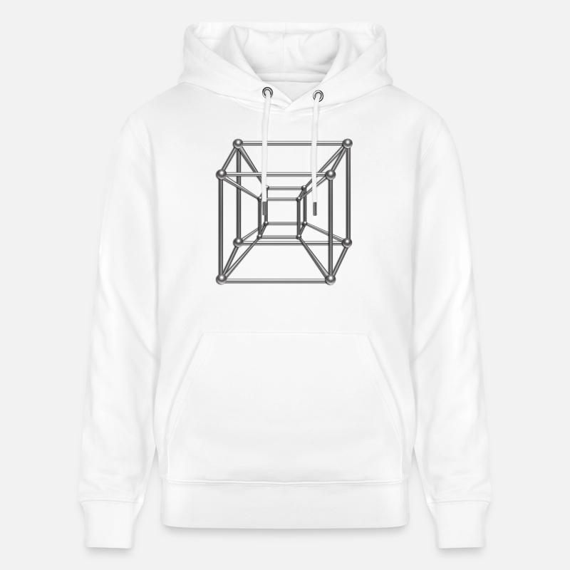 TESSERACT, Hypercube 4D, digital, Symbol - - Sweat à capuche bio CRUISER Stanley/Stella Unisexe - blanc