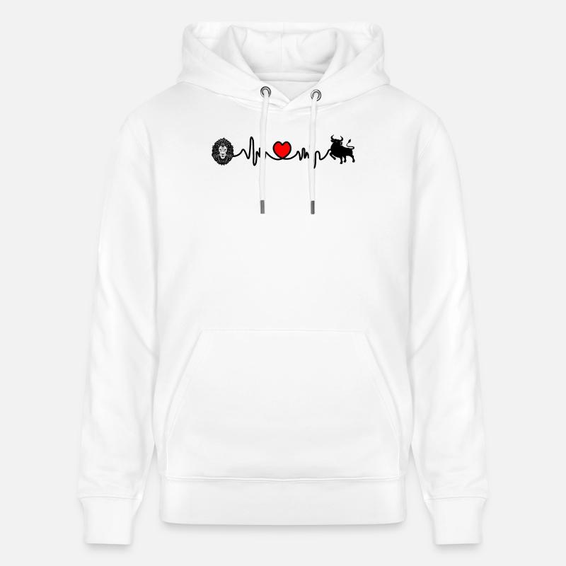 Herzfrequenz Cardio Löwe Stier - Stanley/Stella Unisex Bio-Hoodie CRUISER  - Weiß
