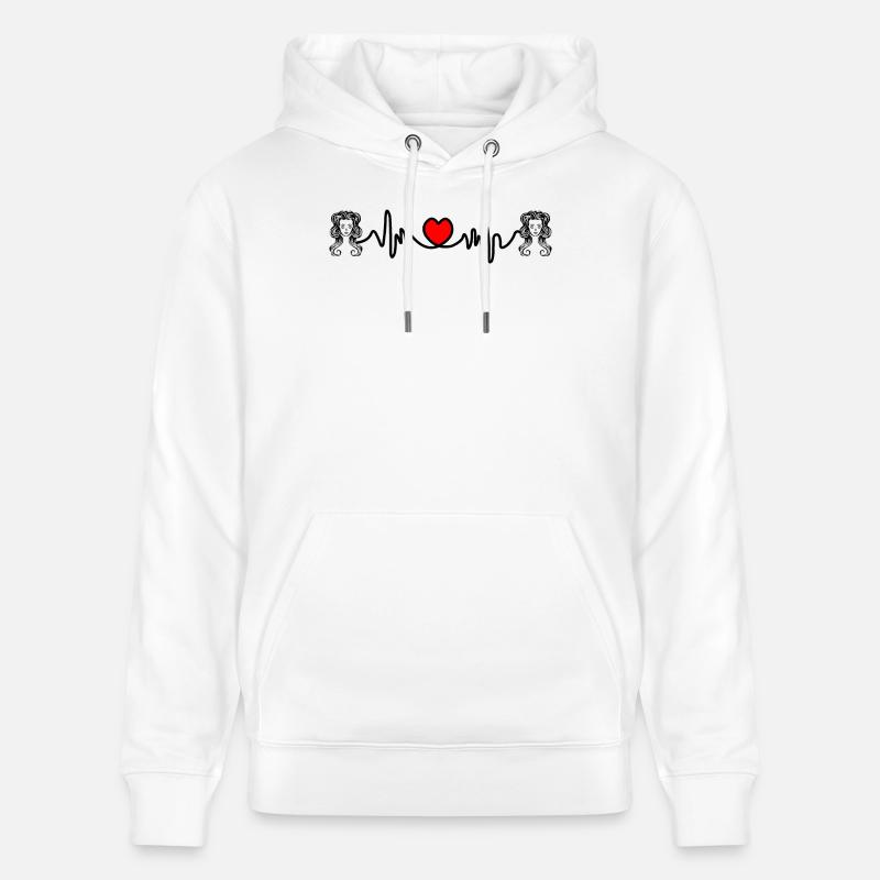 Herzfrequenz Kardio Jungfrau Jungfrau - Stanley/Stella Unisex Bio-Hoodie CRUISER  - Weiß
