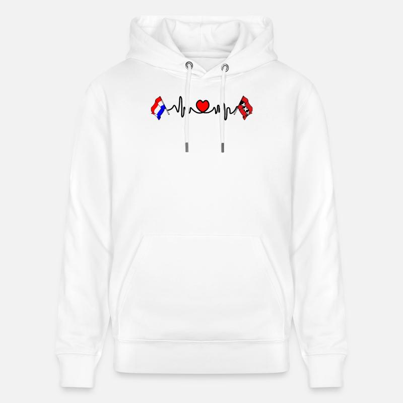 Cardio coeur Drapeau Pays-Bas, Amsterdam - Sweat à capuche bio CRUISER Stanley/Stella Unisexe - blanc
