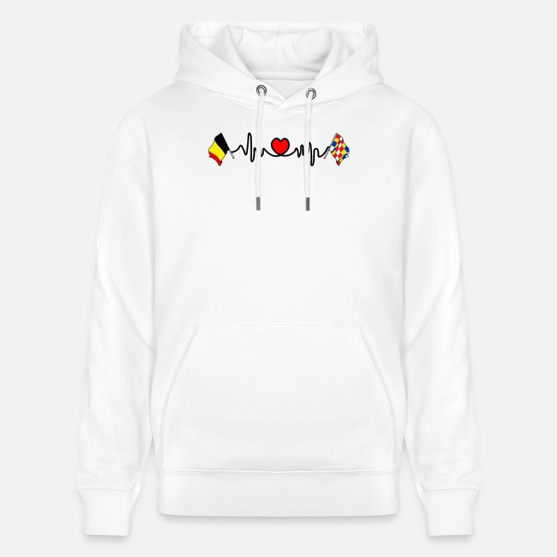 Coeur cardio avec drapeau Belgique, Anvers - Sweat à capuche bio CRUISER Stanley/Stella Unisexe - blanc