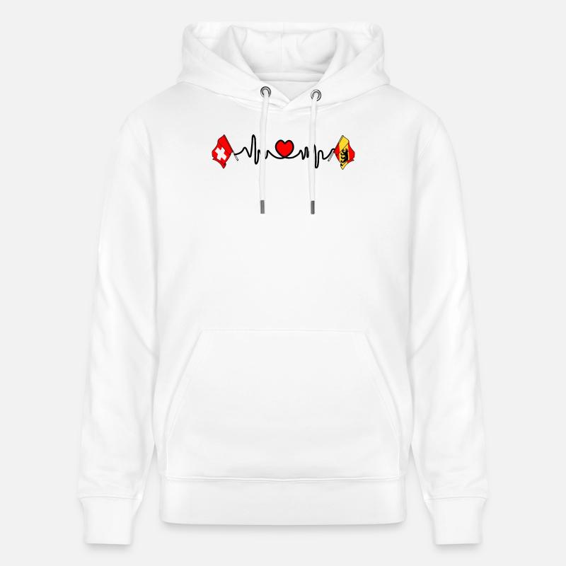 Cardio heart Drapeau Suisse, drapeau Berne - Sweat à capuche bio CRUISER Stanley/Stella Unisexe - blanc