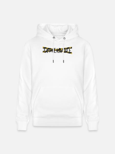 Untragbar – Statement-Design mit Warnband - Stanley/Stella Unisex Bio-Hoodie CRUISER  - Weiß