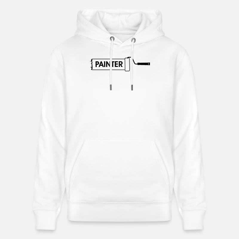 Farbroller transparent mit Text 'PAINTER' - Stanley/Stella Unisex Bio-Hoodie CRUISER  - Weiß