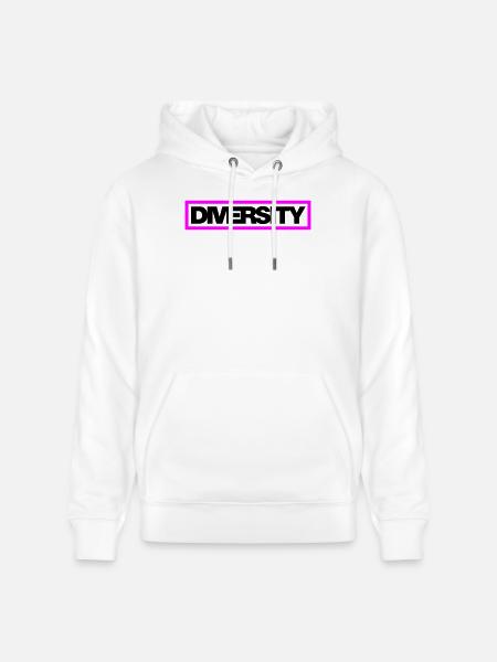 Diversité typographique Contour 2C - Sweat à capuche bio CRUISER Stanley/Stella Unisexe - blanc