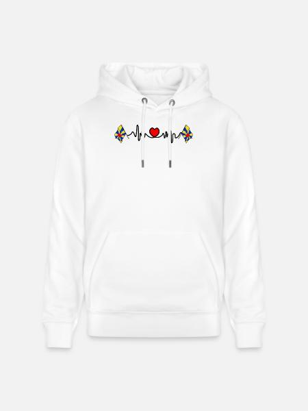 Herzfrequenz-Cardio für Westflandern, Belgien - Stanley/Stella Unisex Bio-Hoodie CRUISER  - Weiß