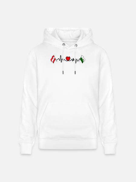 Steiermark-Flaggen mit Herzschlag - Stanley/Stella Unisex Bio-Hoodie CRUISER - Weiß