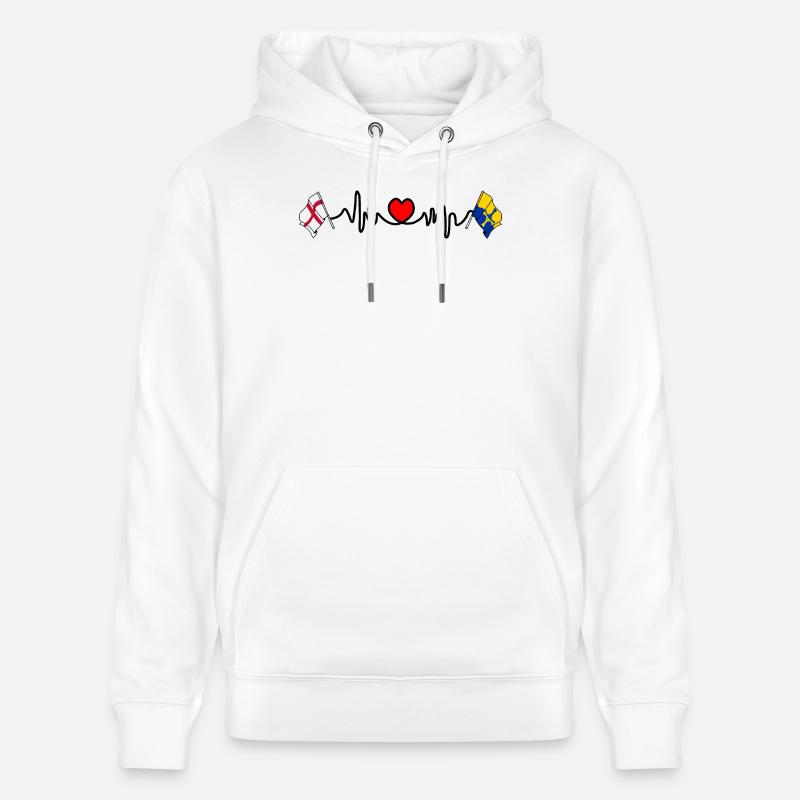 Drapeau de Durham et d’Angleterre - Sweat à capuche bio CRUISER Stanley/Stella Unisexe - blanc