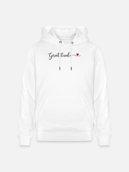 Dankbarkeit niedliches Design mit Herz - Stanley/Stella Unisex Bio-Hoodie CRUISER  - Weiß
