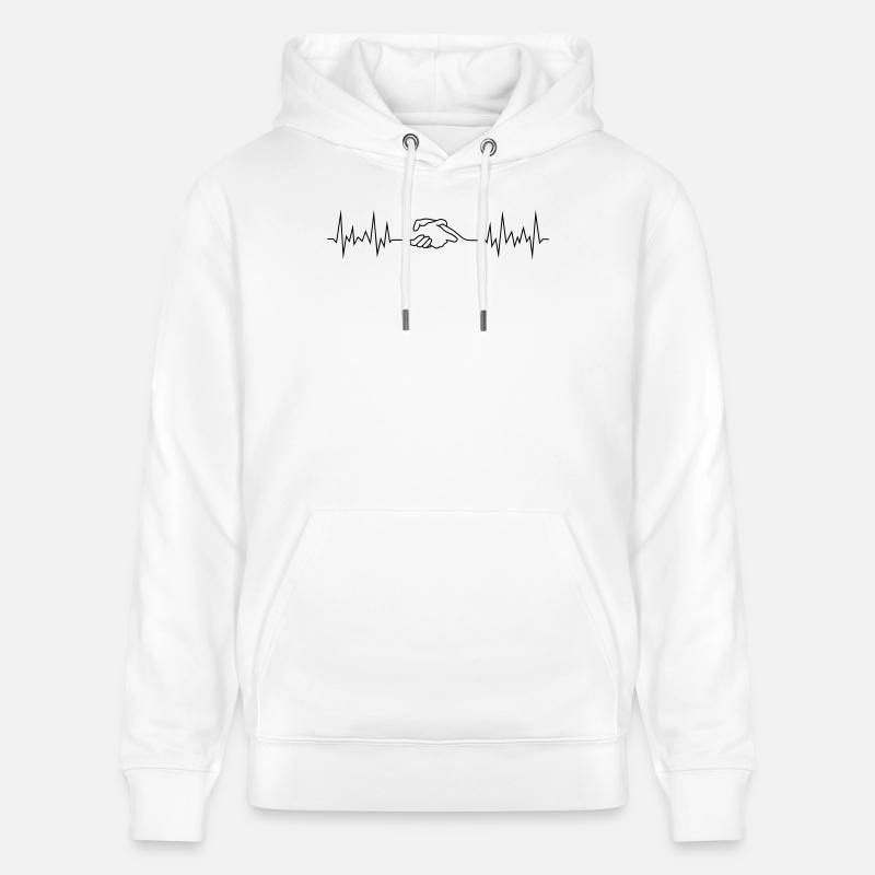 wave peace handshake - Stanley/Stella Unisex Bio-Hoodie CRUISER  - Weiß