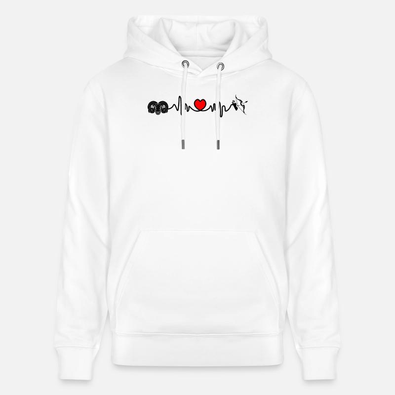 Herzfrequenz Cardio Widder Schütze - Stanley/Stella Unisex Bio-Hoodie CRUISER  - Weiß