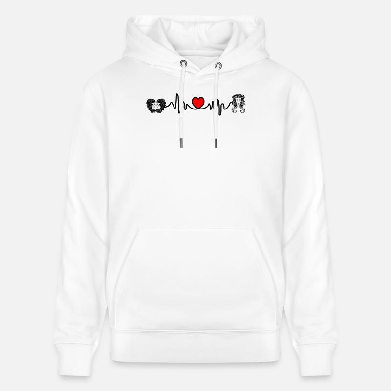 Fréquence cardiaque cardio Gémeaux Vierge - Sweat à capuche bio CRUISER Stanley/Stella Unisexe - blanc