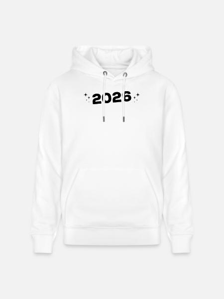 2026 Year Stars - Stanley/Stella CRUISER Unisex Organic Hoodie - white