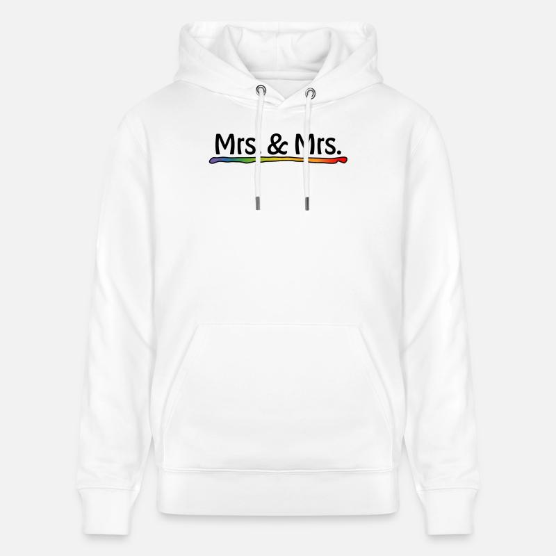 Mariage lesbien - Rainbow Mrs et Mrs - Sweat à capuche bio CRUISER Stanley/Stella Unisexe - blanc
