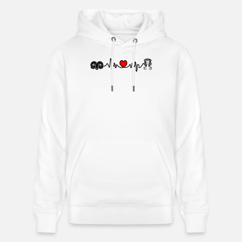 Herzfrequenz Cardio Widder Jungfrau - Stanley/Stella Unisex Bio-Hoodie CRUISER  - Weiß