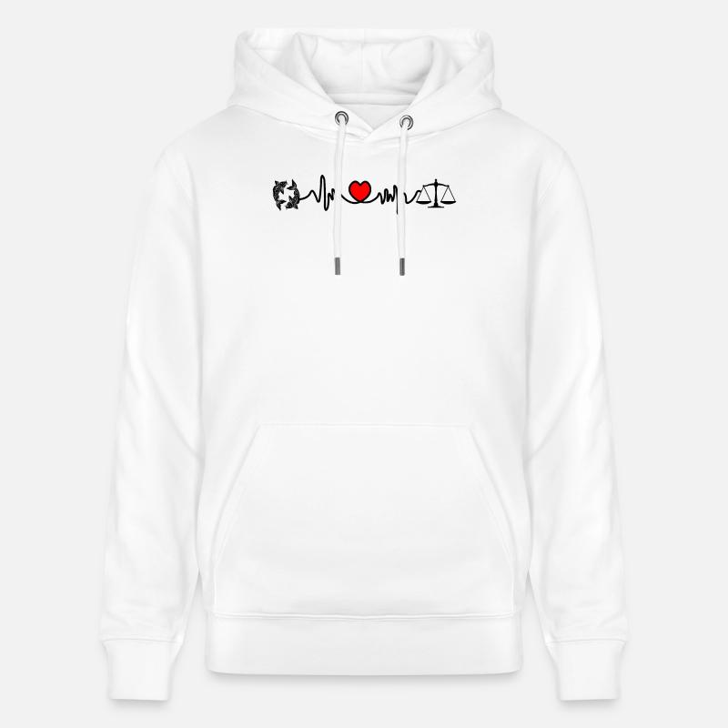Fréquence cardiaque Cardio Fish Scale - Sweat à capuche bio CRUISER Stanley/Stella Unisexe - blanc