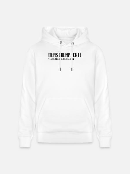 Human rights instead of right-wing people - Stanley/Stella CRUISER Unisex Organic Hoodie - white