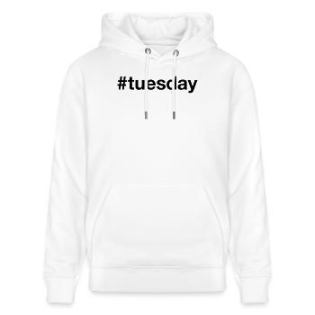 DIENSTAG Hashtag tuesday - Stanley/Stella Unisex Bio-Hoodie CRUISER  - Weiß - Vorne - Alina (178cm) & Michal (187cm)