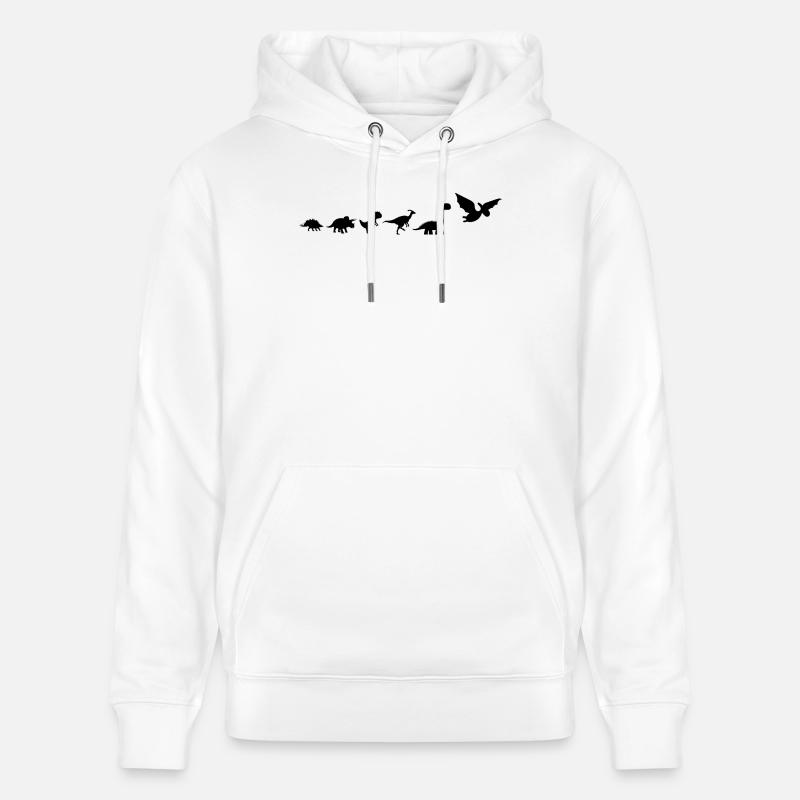 Évolution dinosaures  - Sweat à capuche bio CRUISER Stanley/Stella Unisexe - blanc