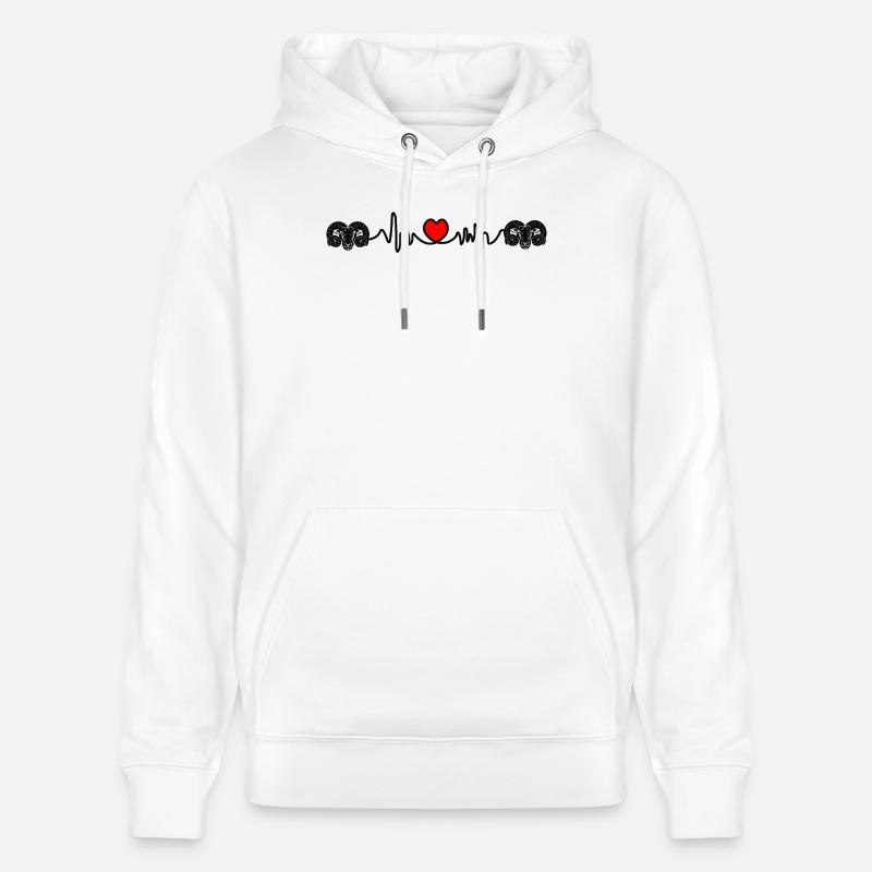 Herzfrequenz Cardio Ram Ram Ram - Stanley/Stella Unisex Bio-Hoodie CRUISER  - Weiß