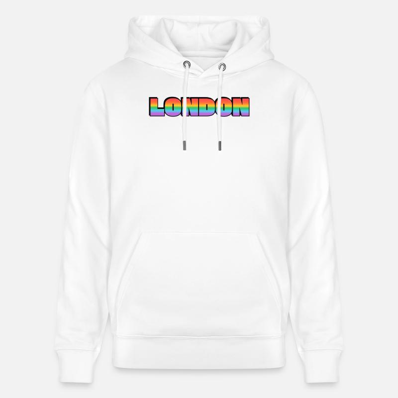 London LGBTQ Rainbow - Sweat à capuche bio CRUISER Stanley/Stella Unisexe - blanc
