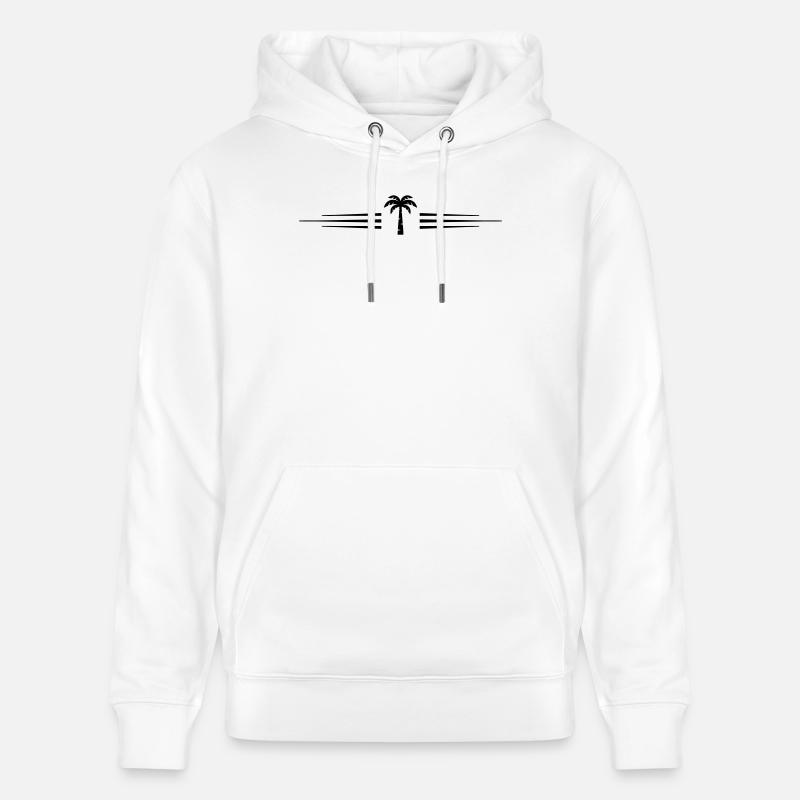 Ligne de symboles de palmiers - Sweat à capuche bio CRUISER Stanley/Stella Unisexe - blanc