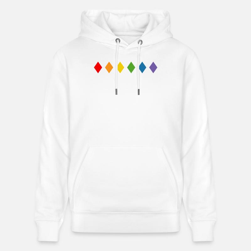 Losange arc-en-ciel - Sweat à capuche bio CRUISER Stanley/Stella Unisexe - blanc